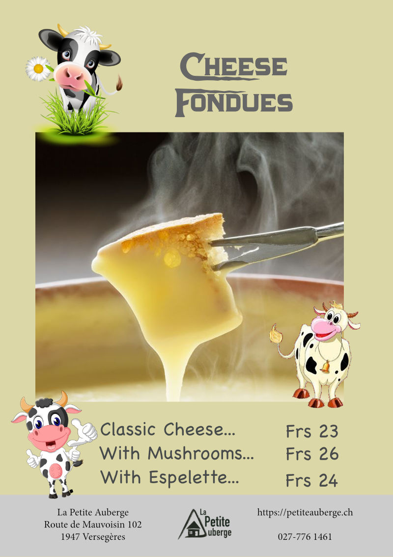 cheese fondues price list