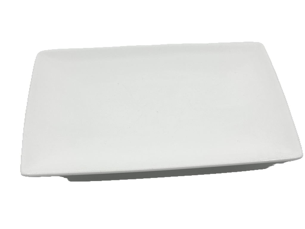 Assiettes rectangles porcelaines blanches photo 1